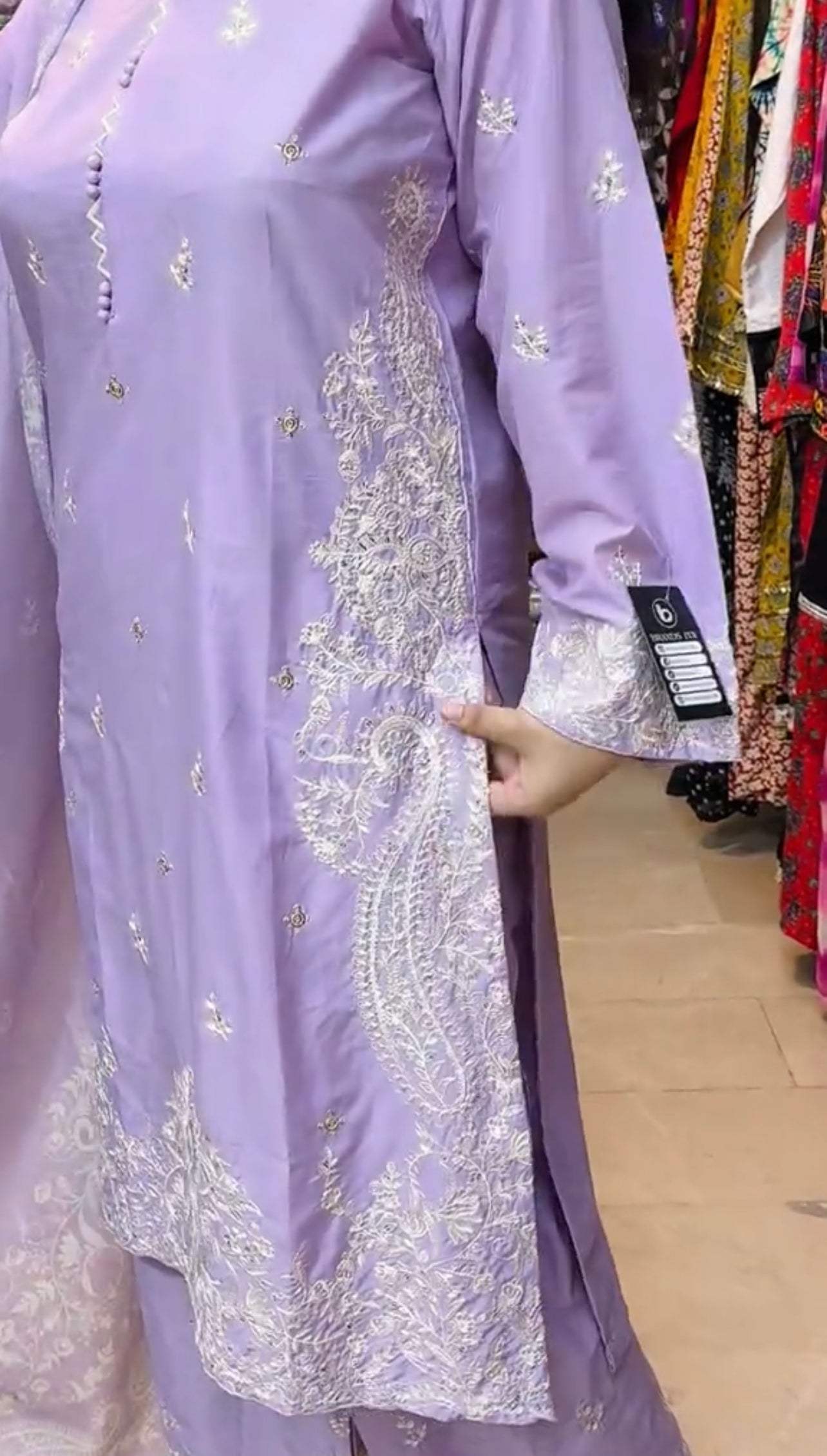 Lilac Embroidered Dress 3 Piece