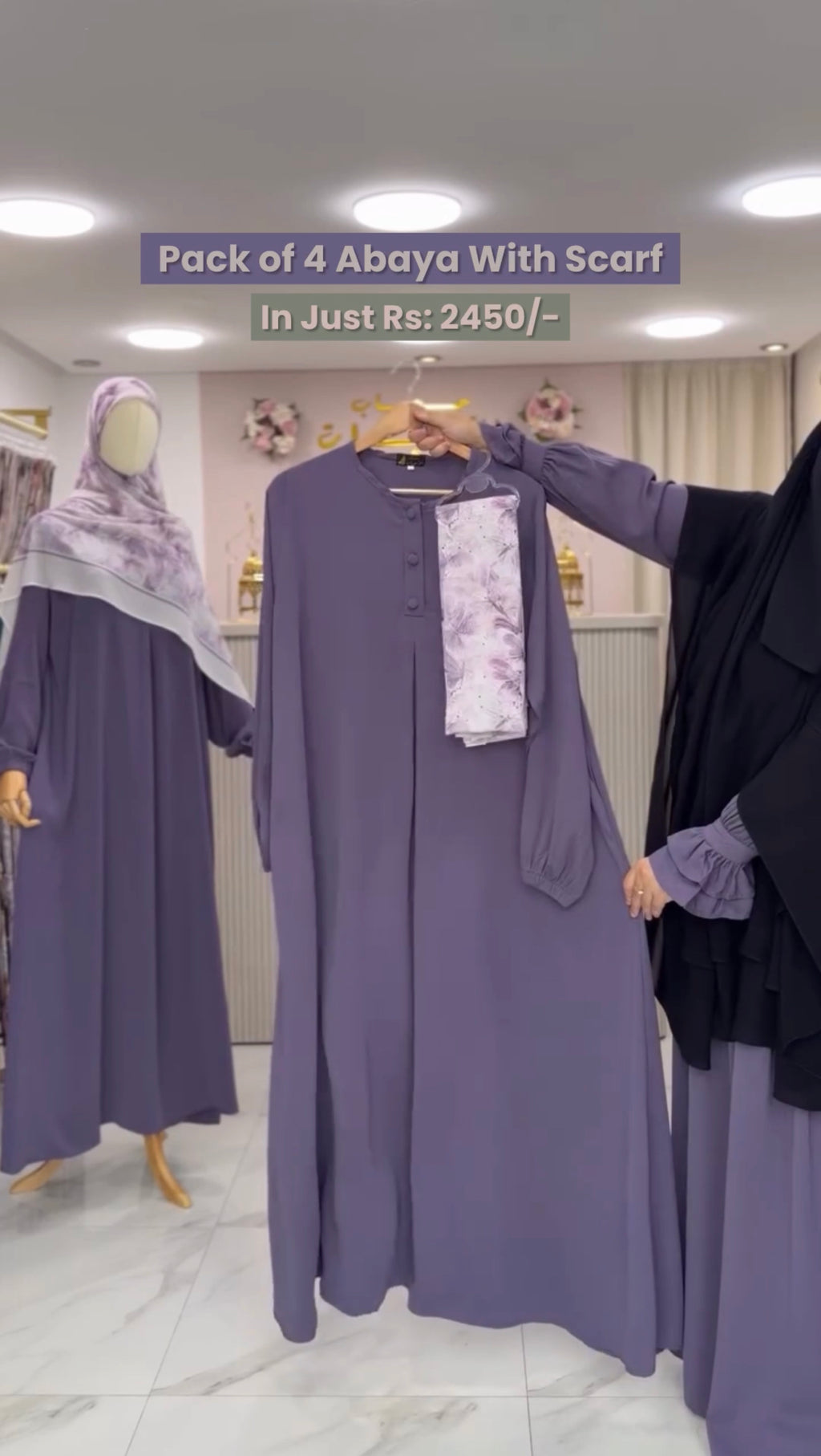 Pack Of 4 Abaya With Scarf