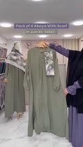 Pack Of 4 Abaya With Scarf
