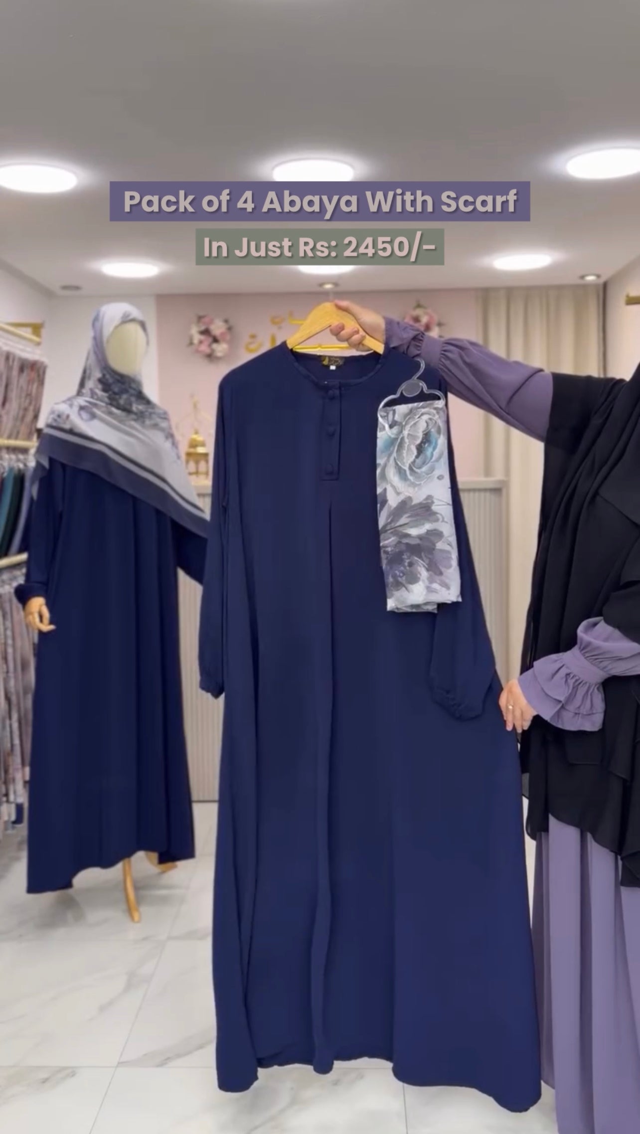 Pack Of 4 Abaya With Scarf