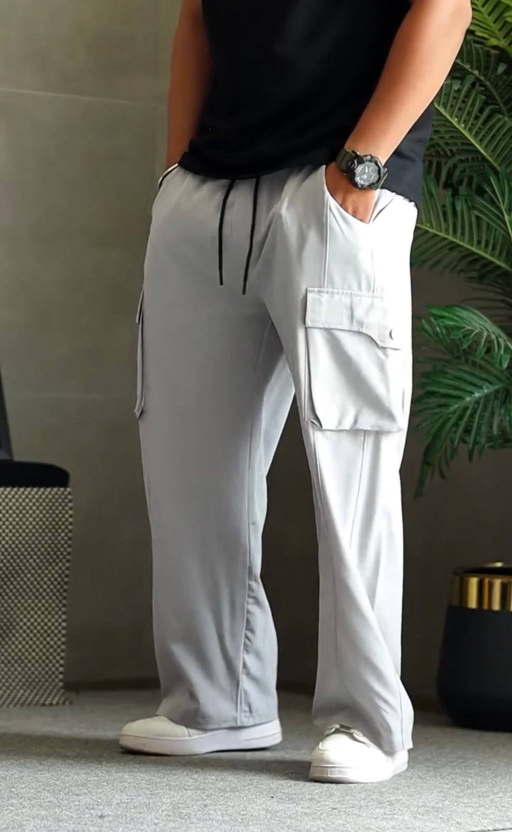 Multi-Pocket Loose Bottom Pack Of 4 Trouser