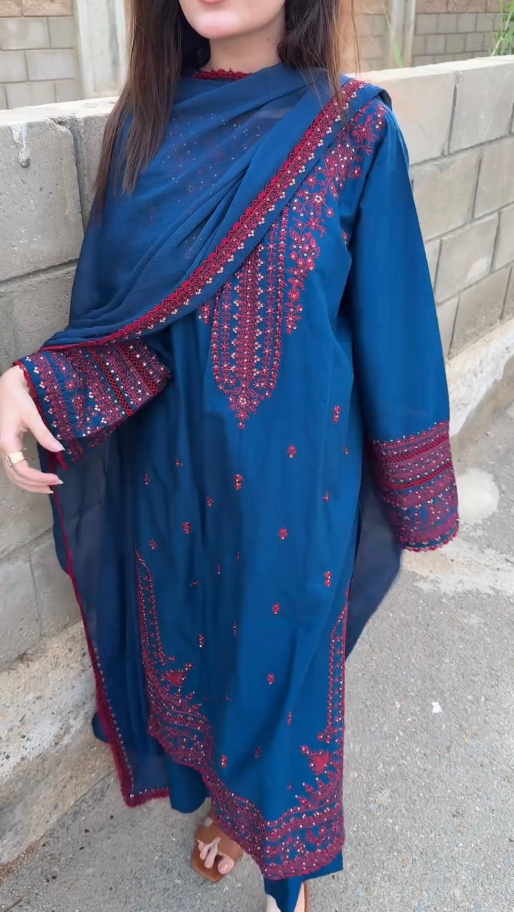 Classic Embroidered 3 Piece Stitched Dress