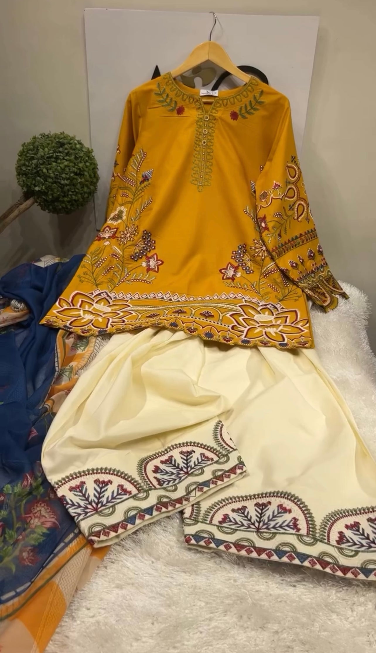Farshi Shalwar 3 Piece Embroidered Dress