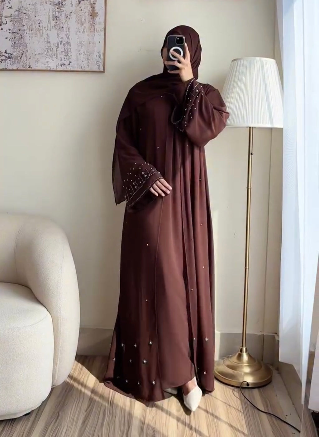 Pack Of 3 Afrozeh Abaya With Scarf