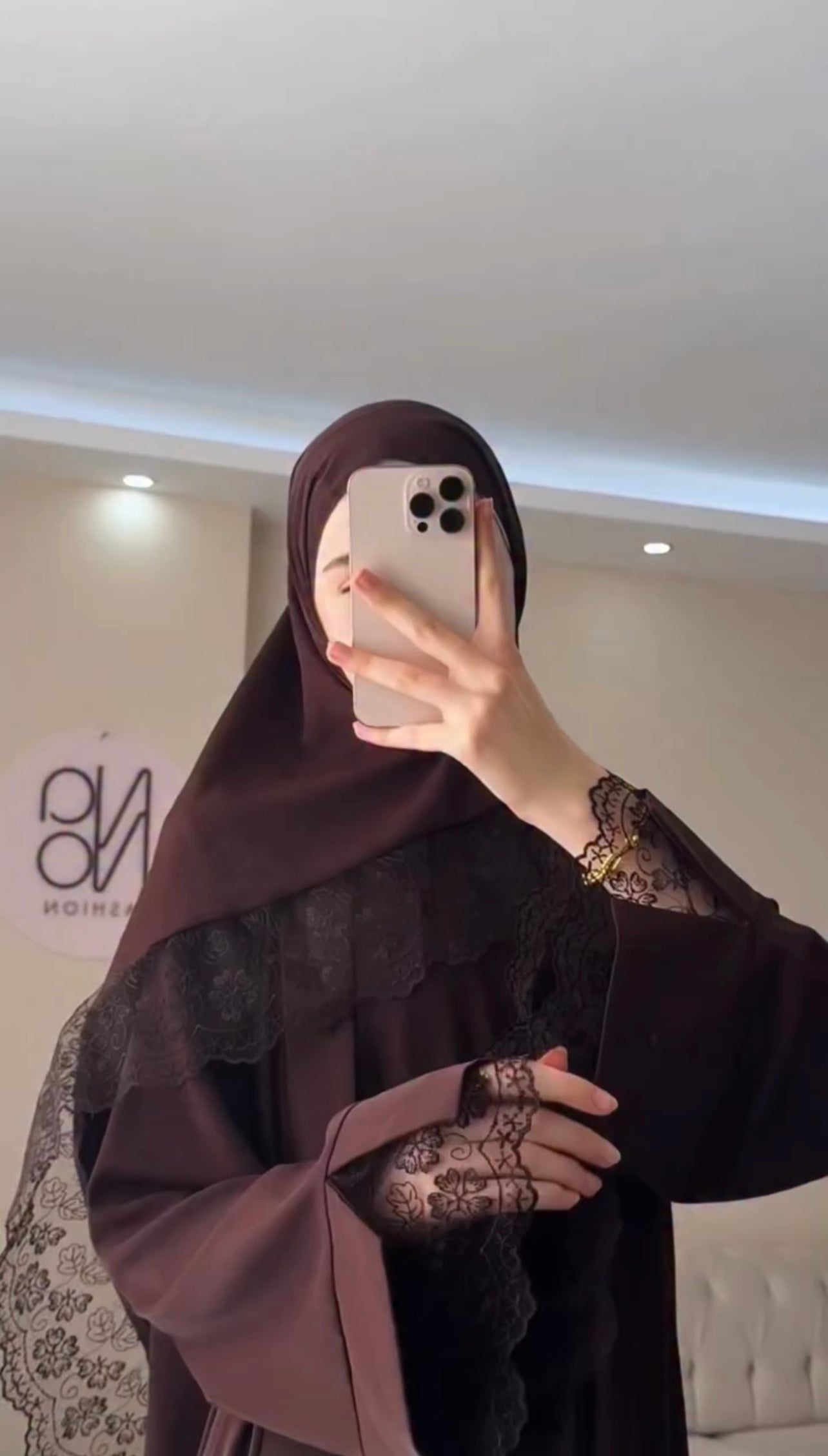 Afrozeh Pack Of 2 Abaya With Scarf