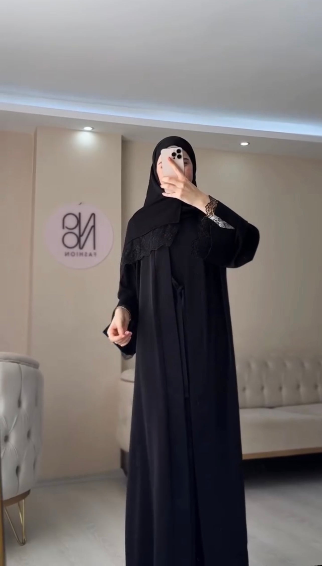 Afrozeh Pack Of 2 Abaya With Scarf