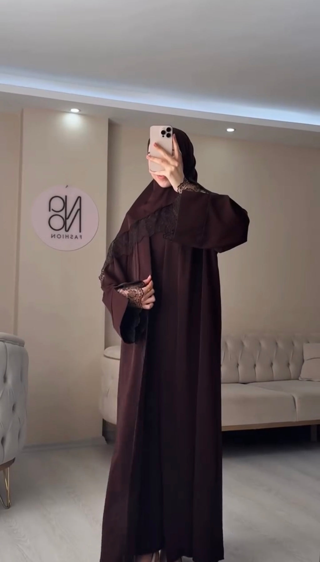 Afrozeh Pack Of 2 Abaya With Scarf