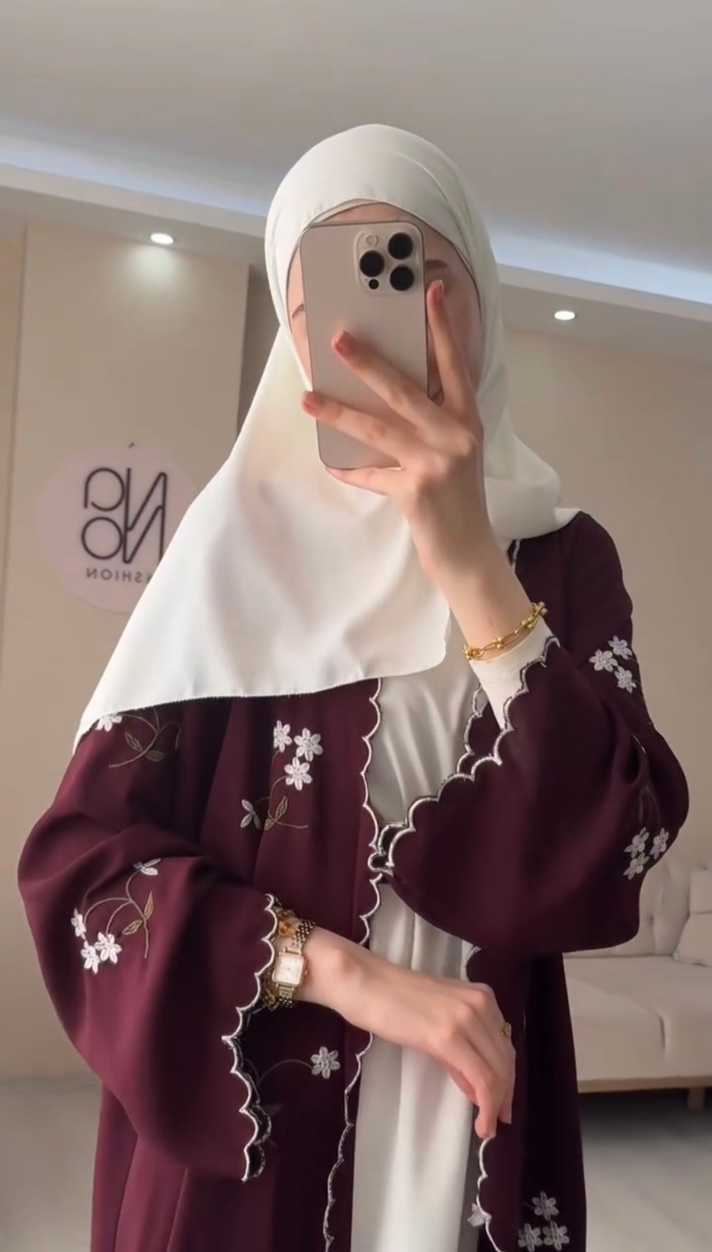 Women Pack OF 2 Abaya With White Scarf