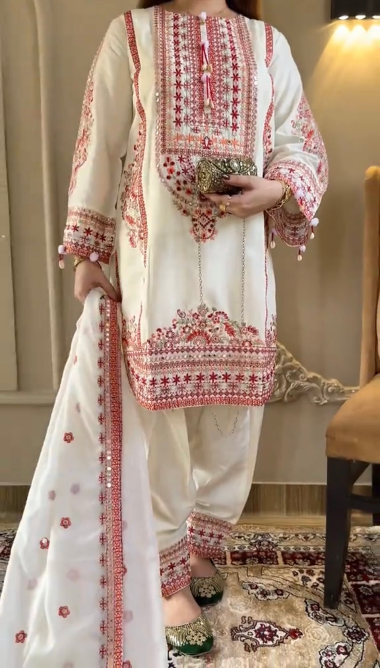 Afrozeh Traditional 3Pcs Stitched Dress