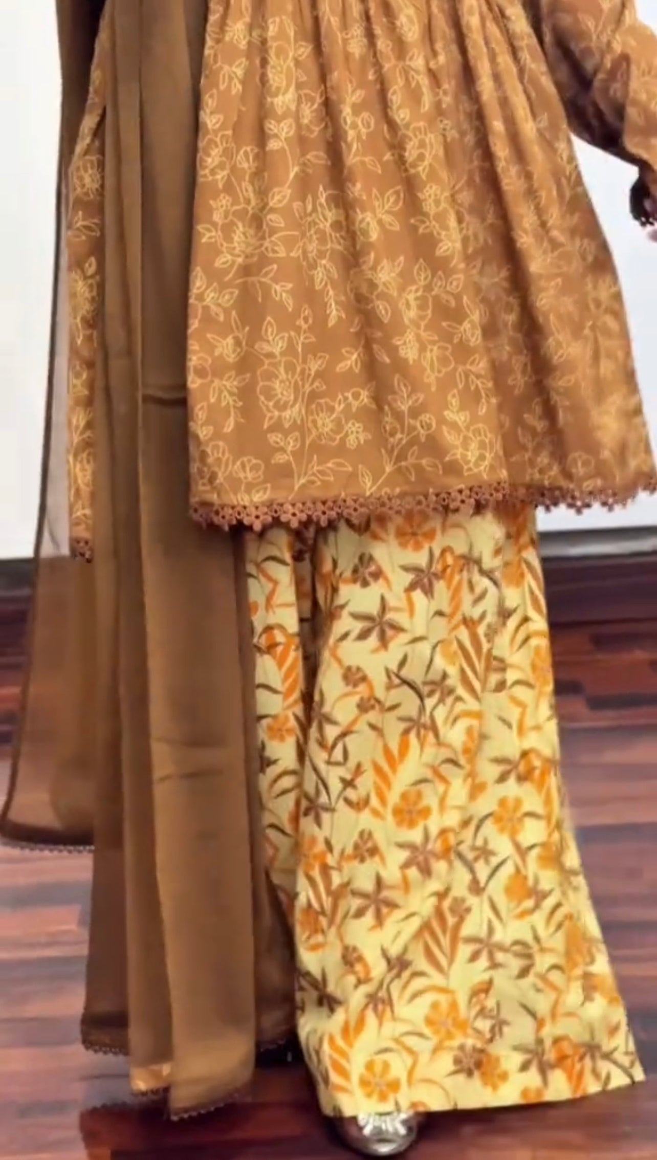 Elevated 3-Piece Printed Lawn Frock with Plazo