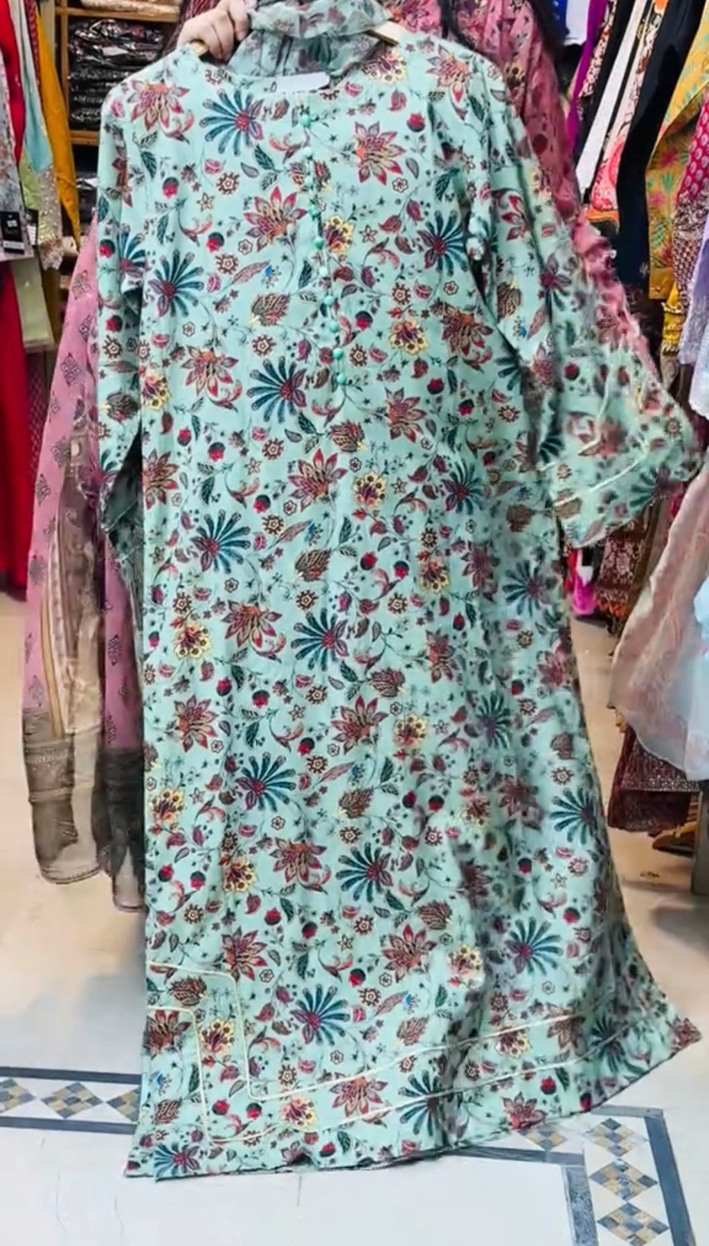 Afrozeh Long length 3 Piece Stitched Dress