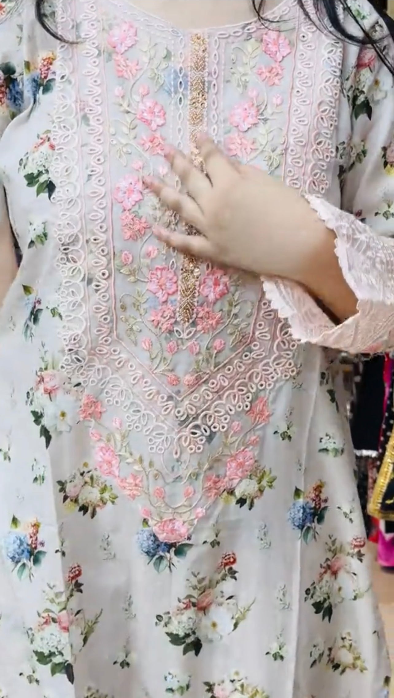 Pretty Embroidered 3 Piece Dress