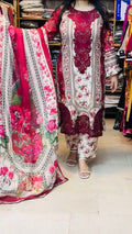 3 Piece Stitched Embroidered Outfit