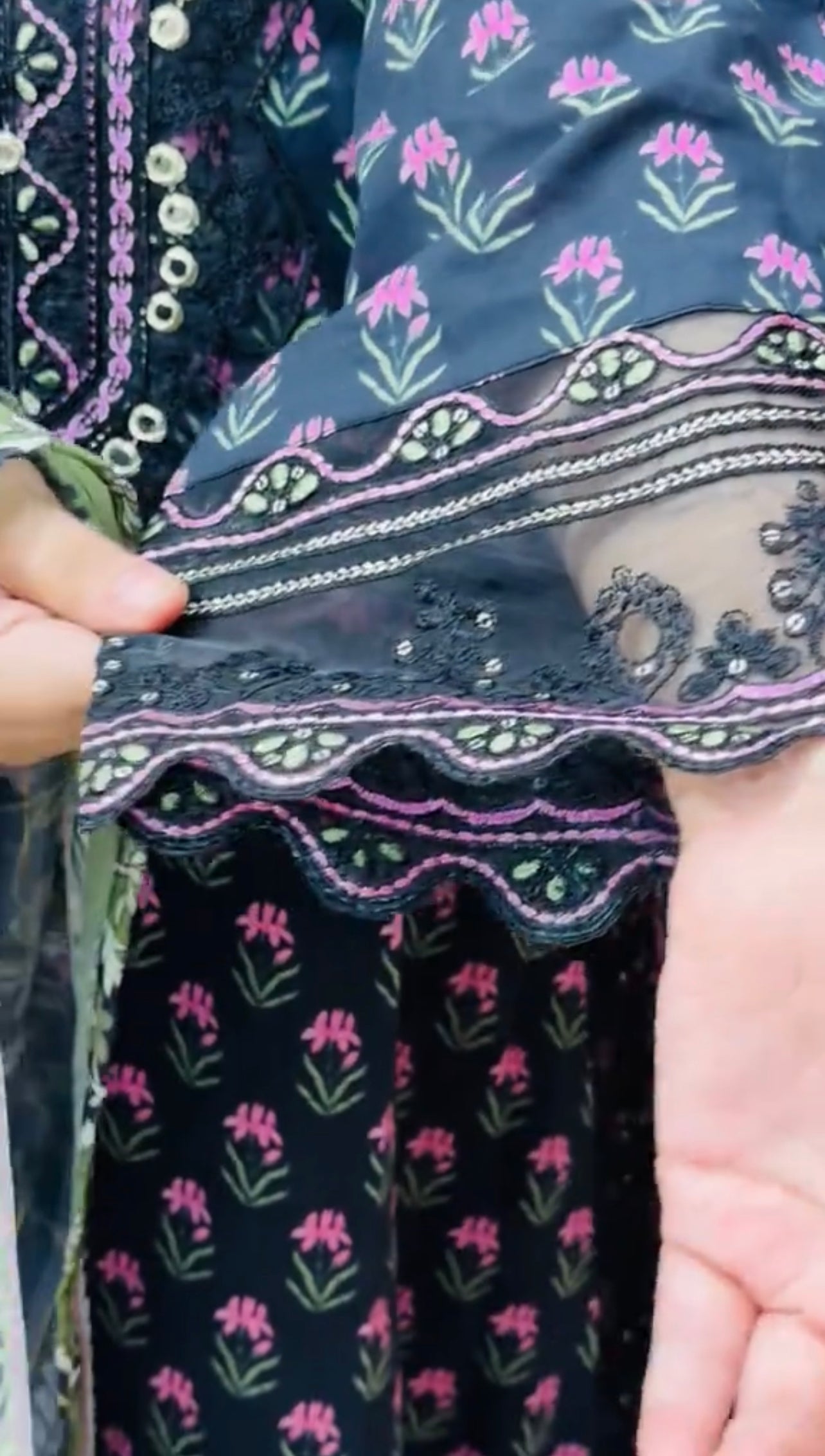 Flower Print 3 Piece Stitched Dress