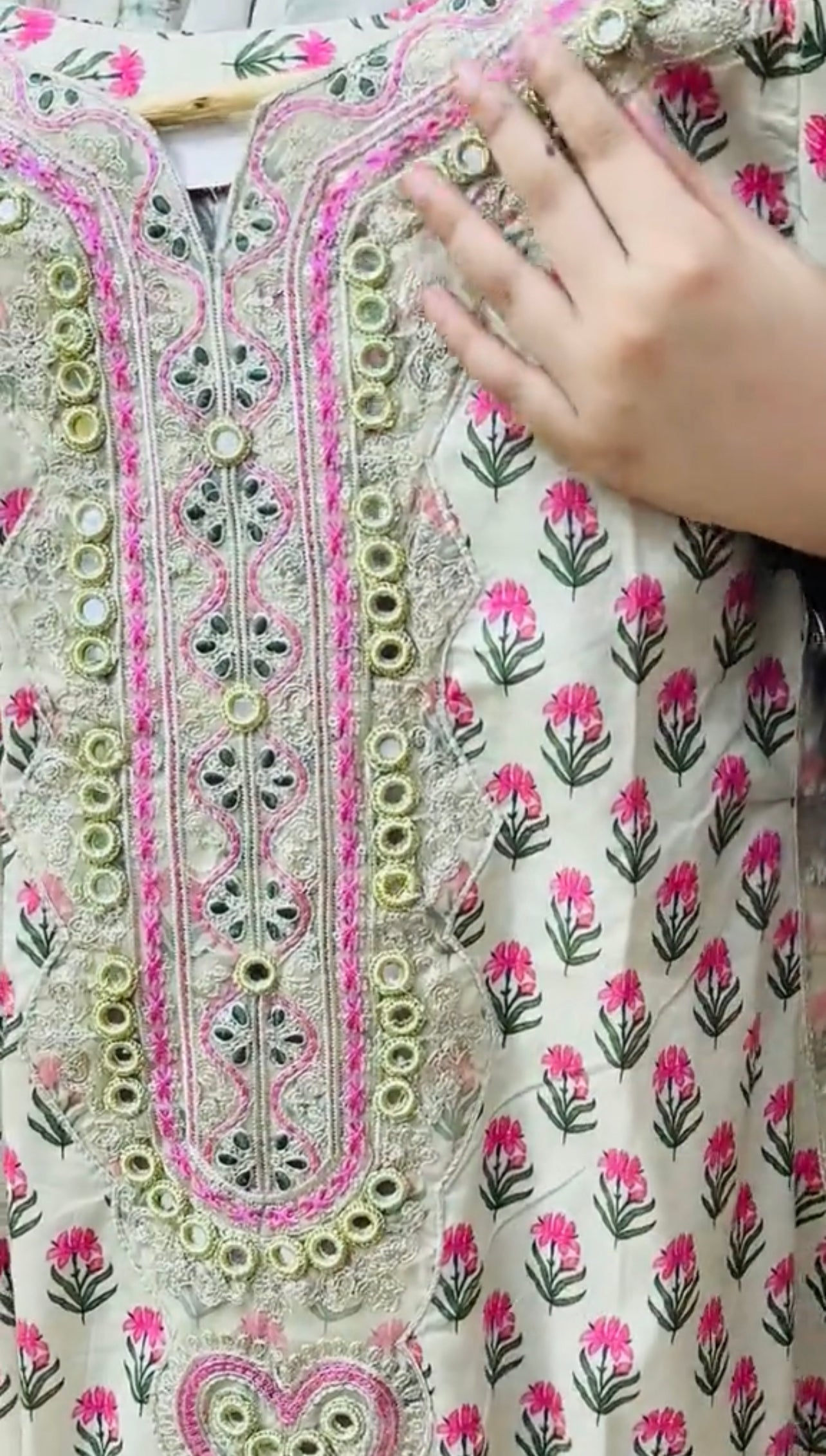 Flower Print 3 Piece Stitched Dress