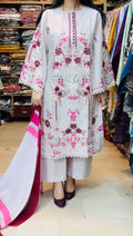 Embroidered 3 Piece Stiched Dress