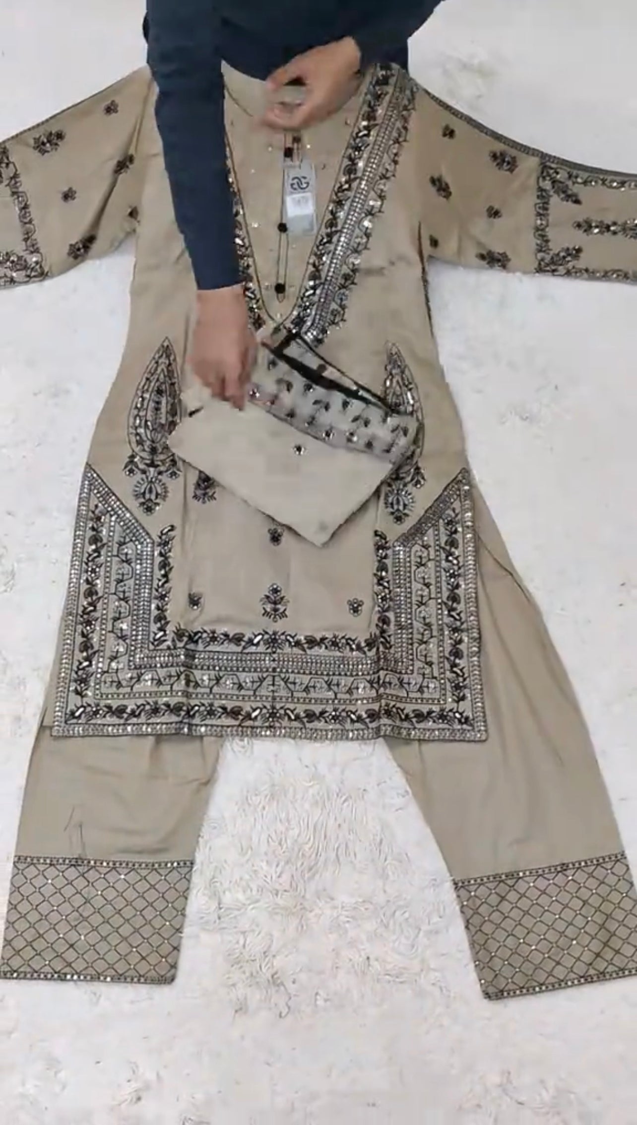 3 Piece Embroidered Stitched Party Wear Dress