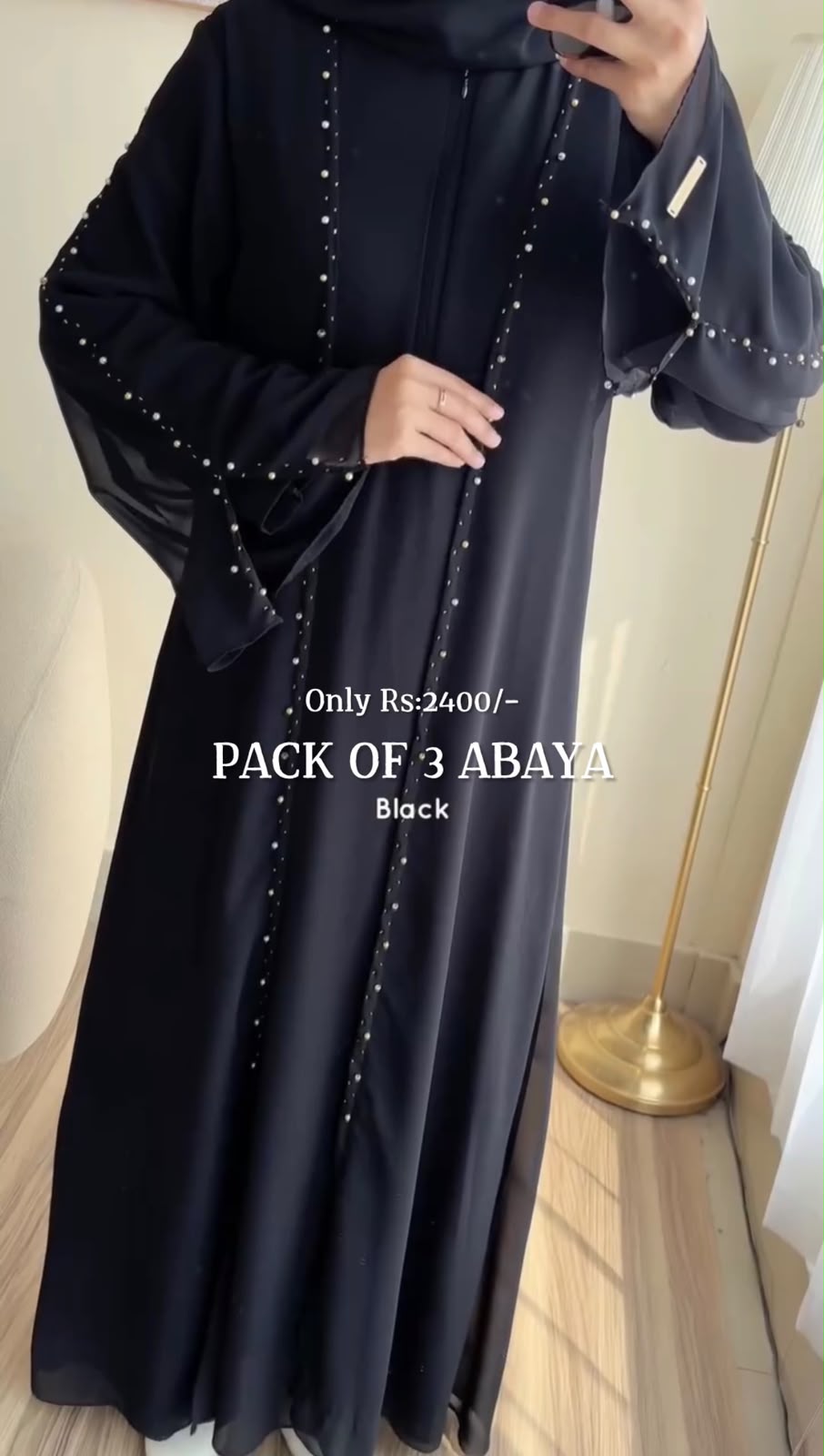 Pack Of 3 Comfort Abaya With Scarf