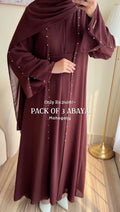 Pack Of 3 Comfort Abaya With Scarf