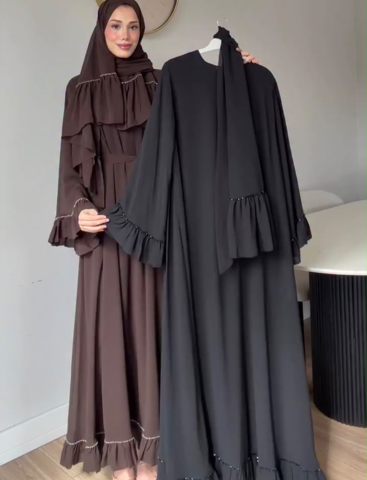 Pack Of 3 Abaya Set Witch Scarf