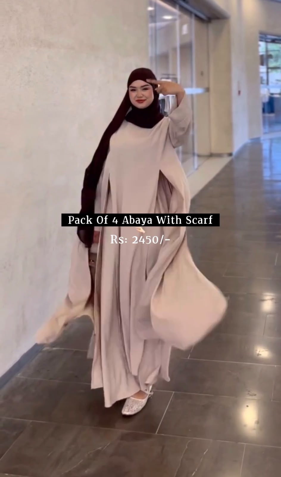 Pack Of 4 Abaya With Scarf
