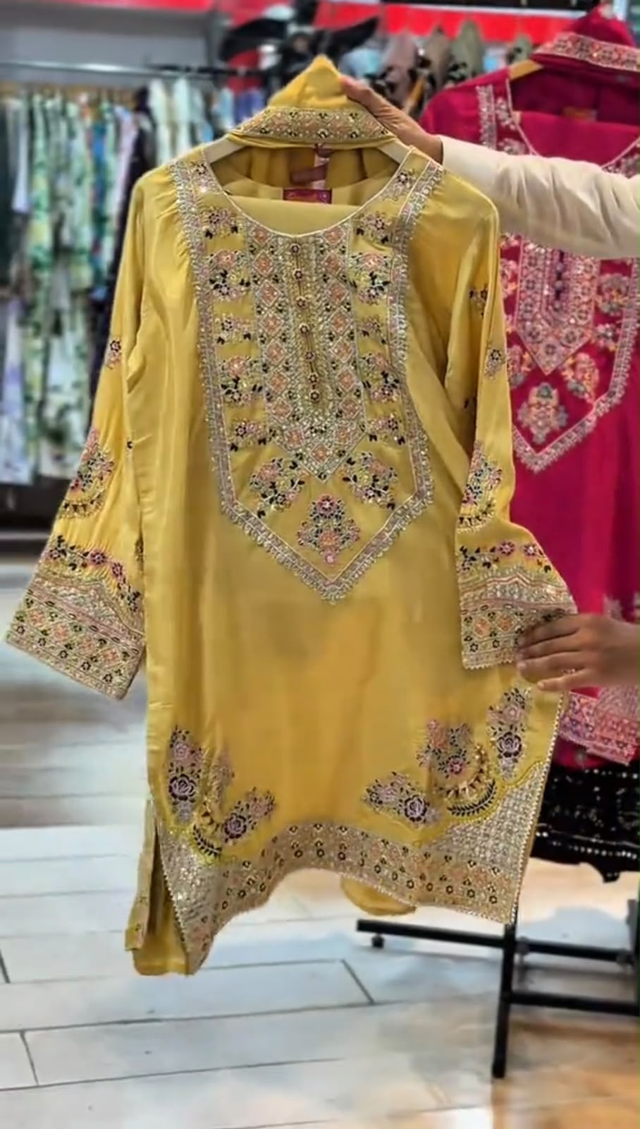 Afrozeh 3 Piece Embroidered Suit