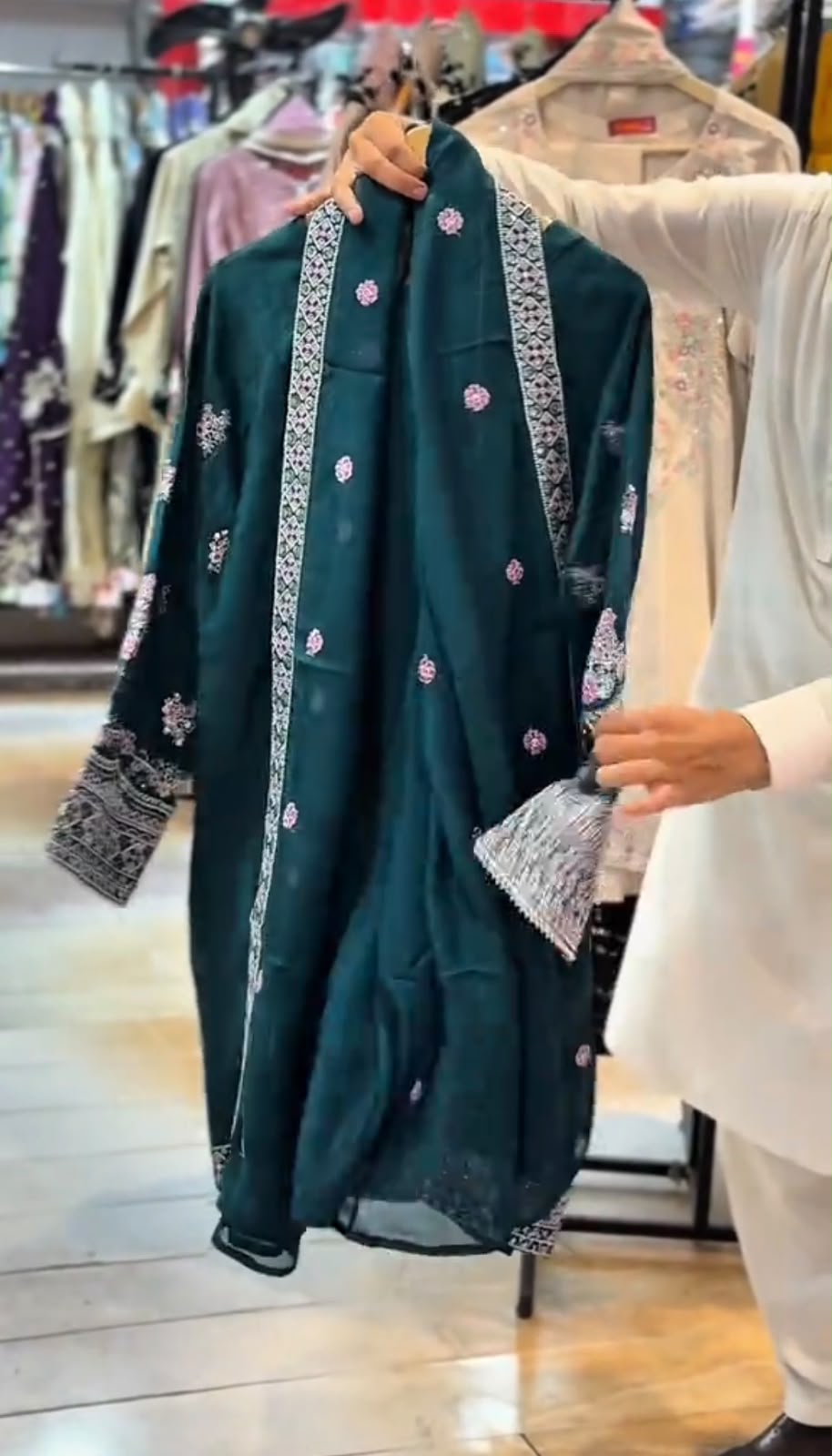 Afrozeh 3 Piece Embroidered Suit