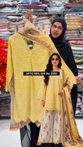 Afrozeh Chikenkari 3 piece Dress
