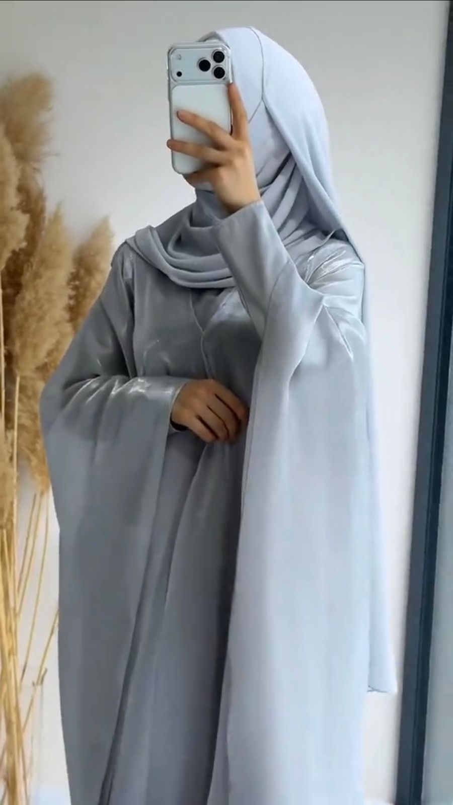 Afrozeh 3 Piece Abaya With Scarf, Inner Abaya & Upper Gown
