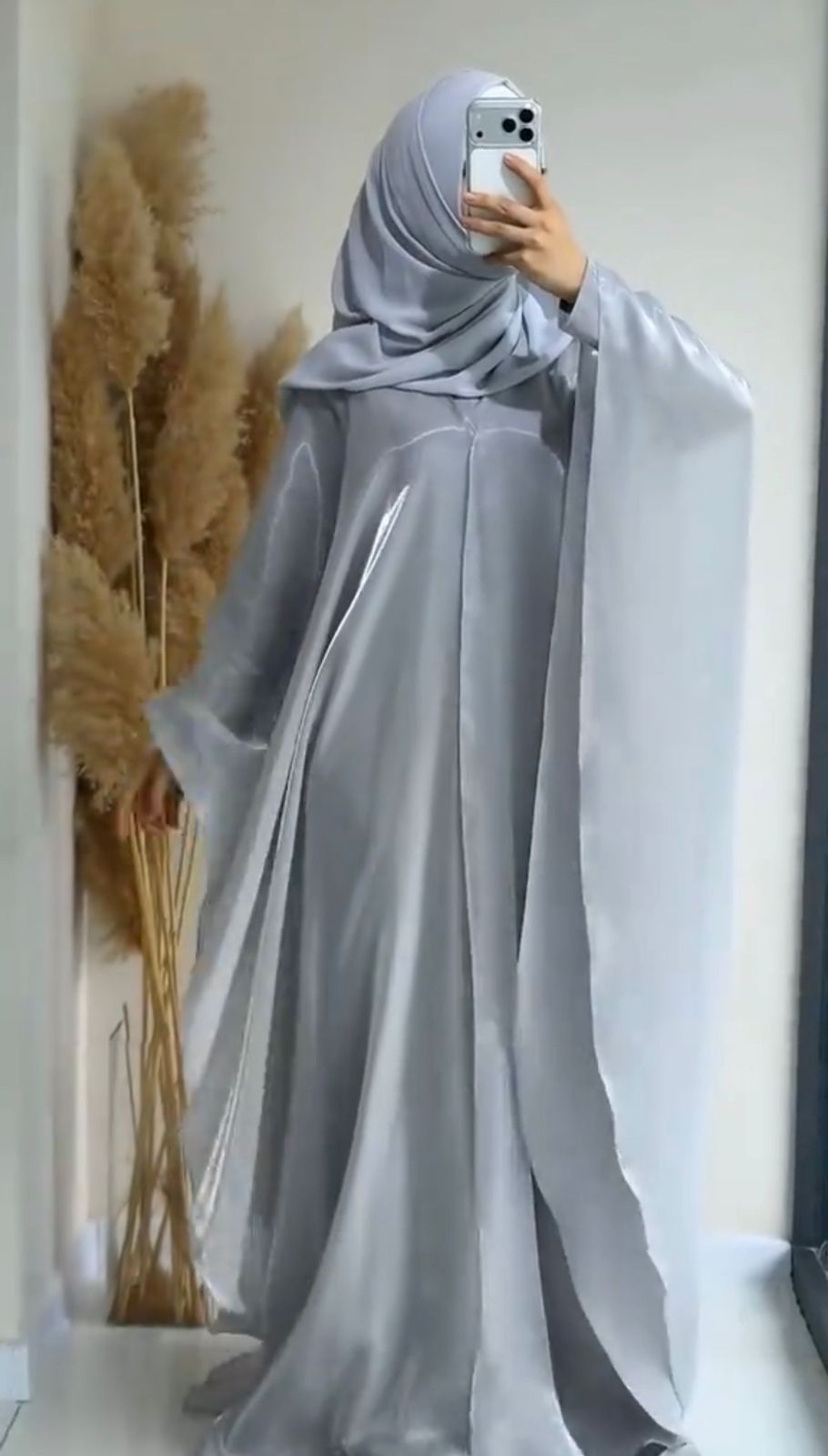 Afrozeh 3 Piece Abaya With Scarf, Inner Abaya & Upper Gown
