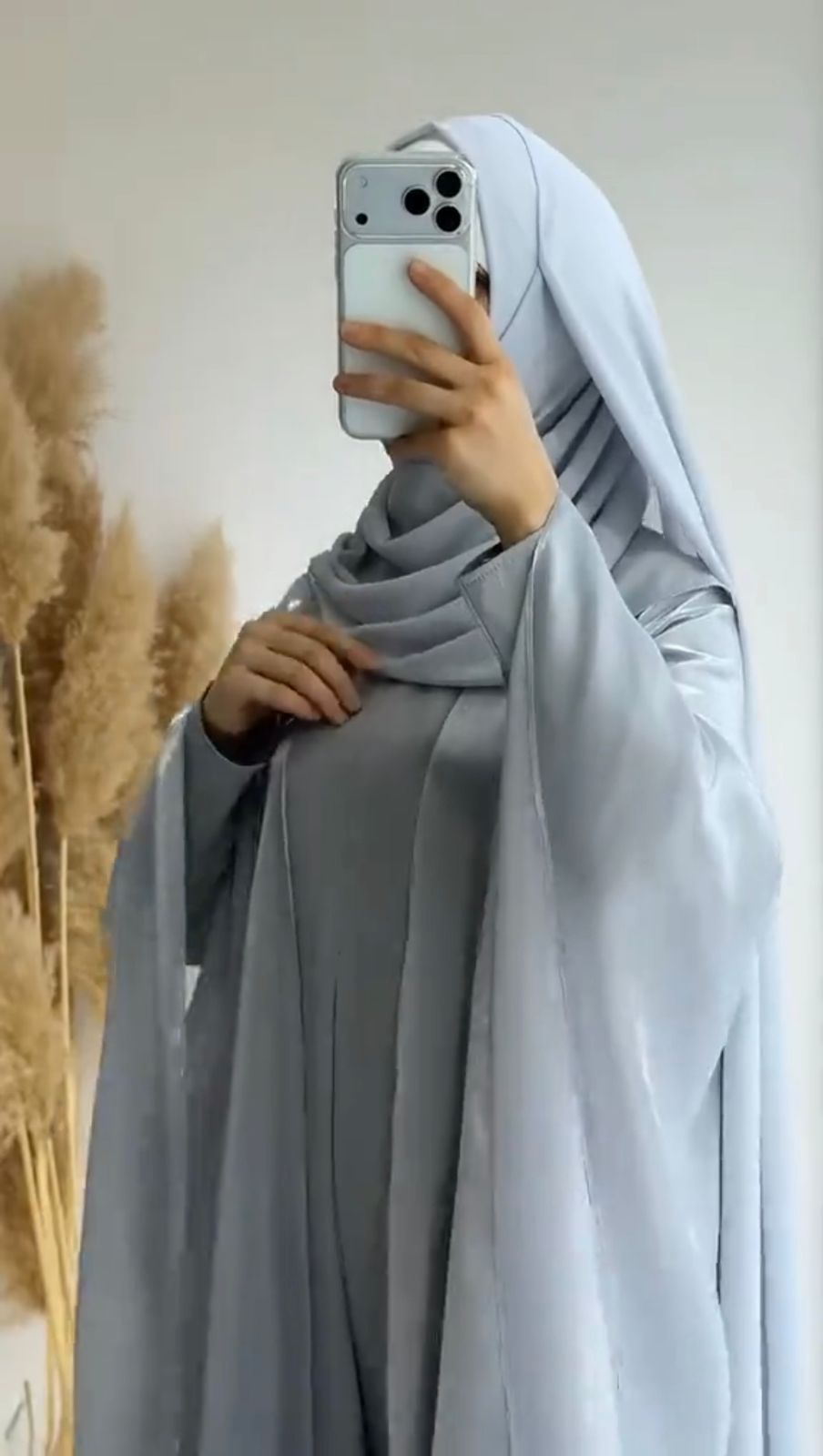 Afrozeh 3 Piece Abaya With Scarf, Inner Abaya & Upper Gown