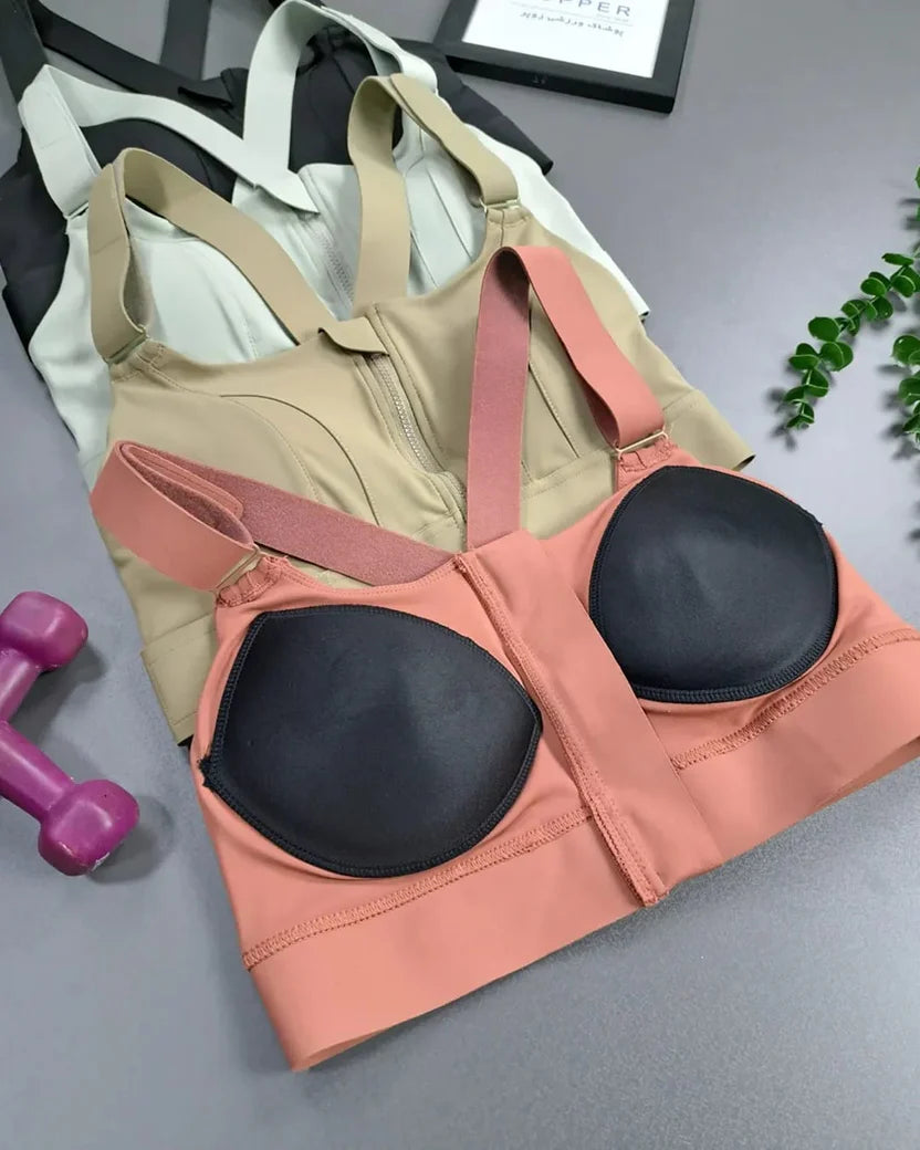 High Impact,A+ Quality, Ultimate Comfort, Sports Bra, Zipper ( Pack of 6 )