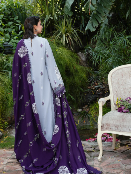 Afrozeh Emb 3pc With Pashmina Shawl
