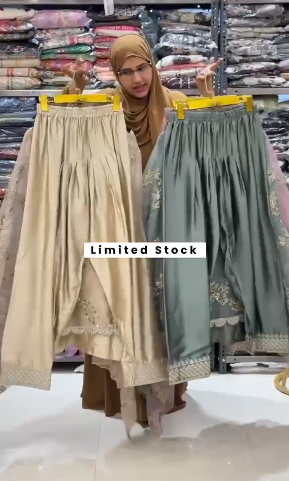 Farshi Bottom 3 Piece Embroidered Dress