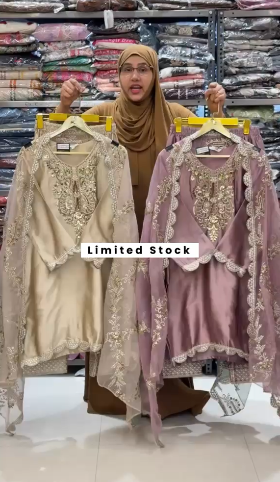 Farshi Bottom 3 Piece Embroidered Dress