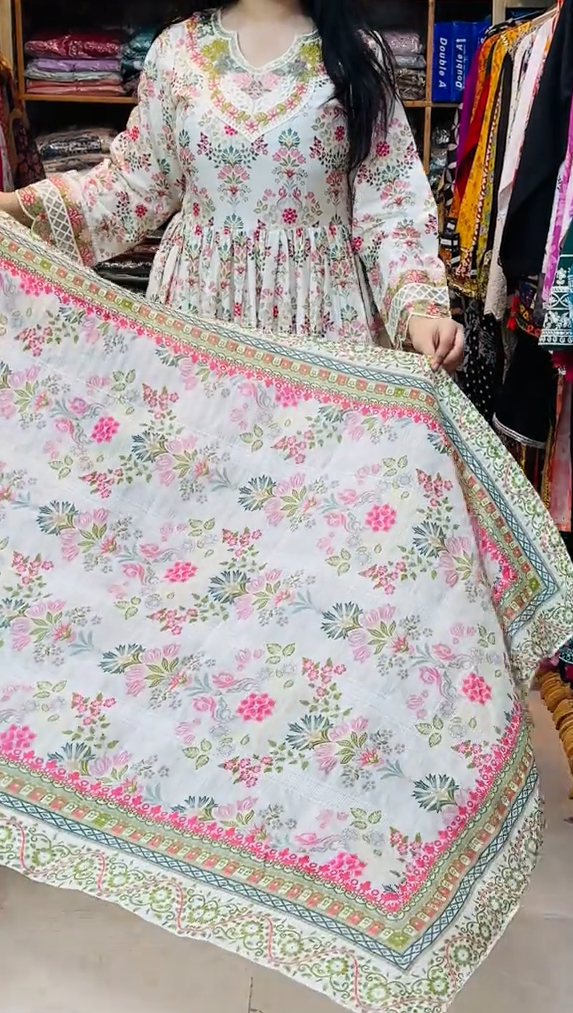 Afrozeh Frock 3 Piece Stitched