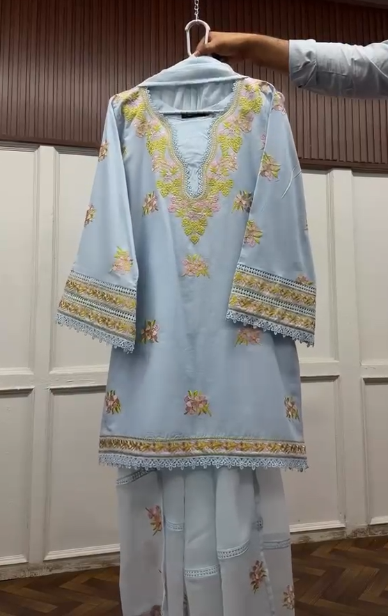 Sitara 3 Piece Embroidered Dress