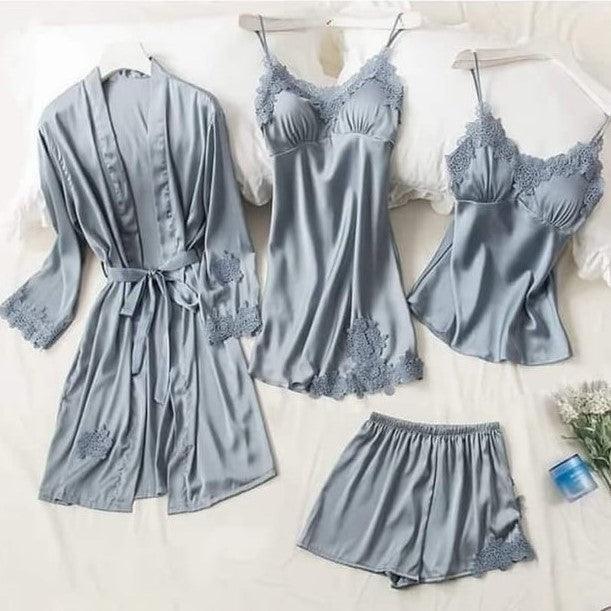 Pack of 5 Silk Nighties Elegant Nightwear Set