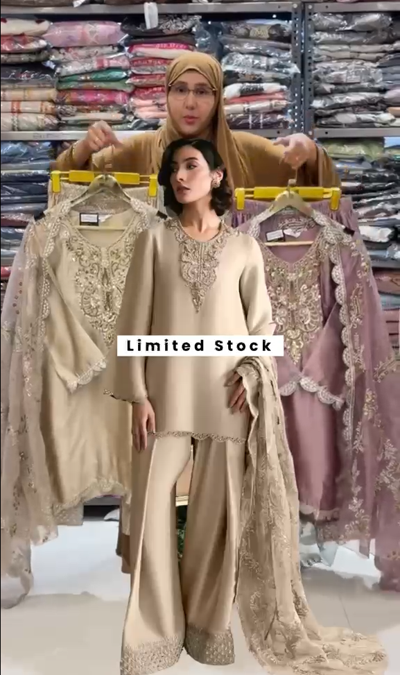 Farshi Bottom 3 Piece Embroidered Dress