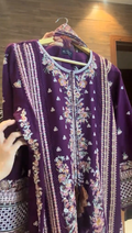 Afrozeh Purple Embroidered 3 Piece
