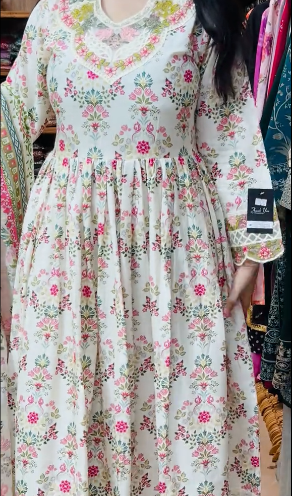 Afrozeh Frock 3 Piece Stitched