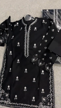 Afrozeh Black Embroidered 3 Piece